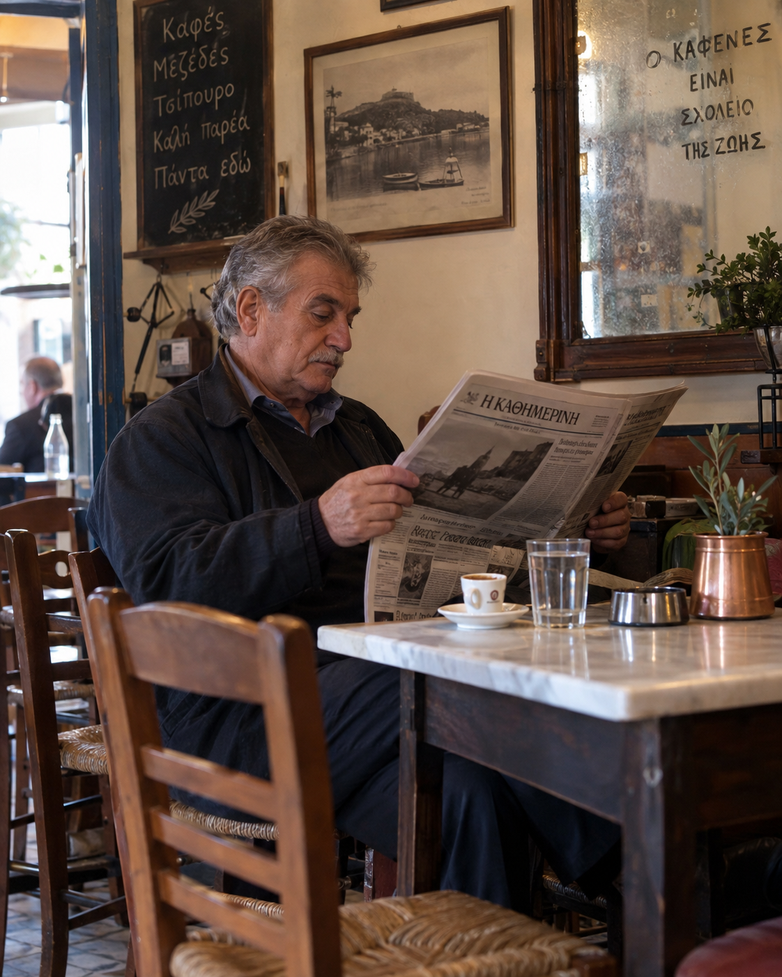 Griechen lassen sich Zeit beim Kaffee trinken